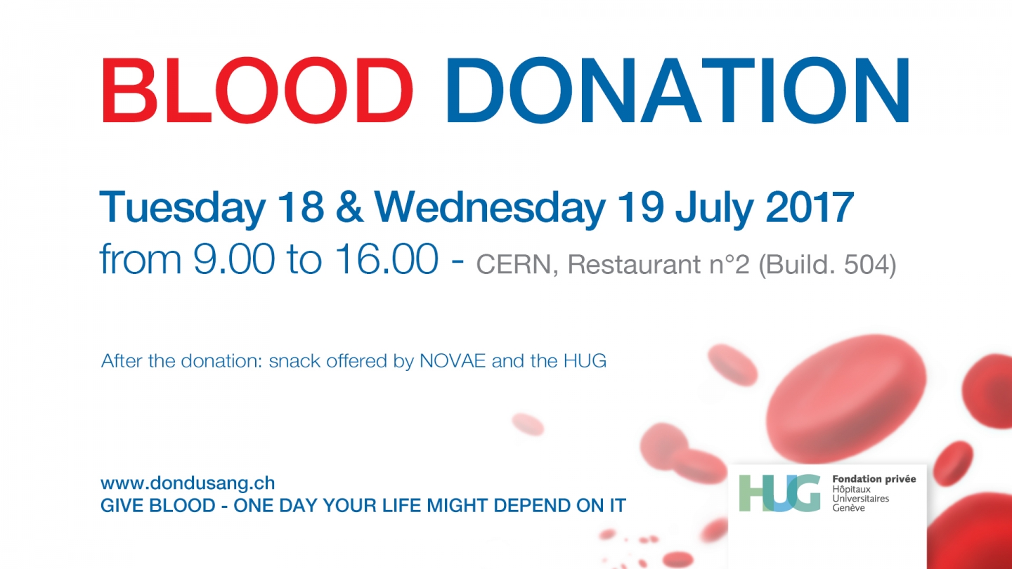 Blood donation | 18-19 July 2017, 09:00-16:00, R2
