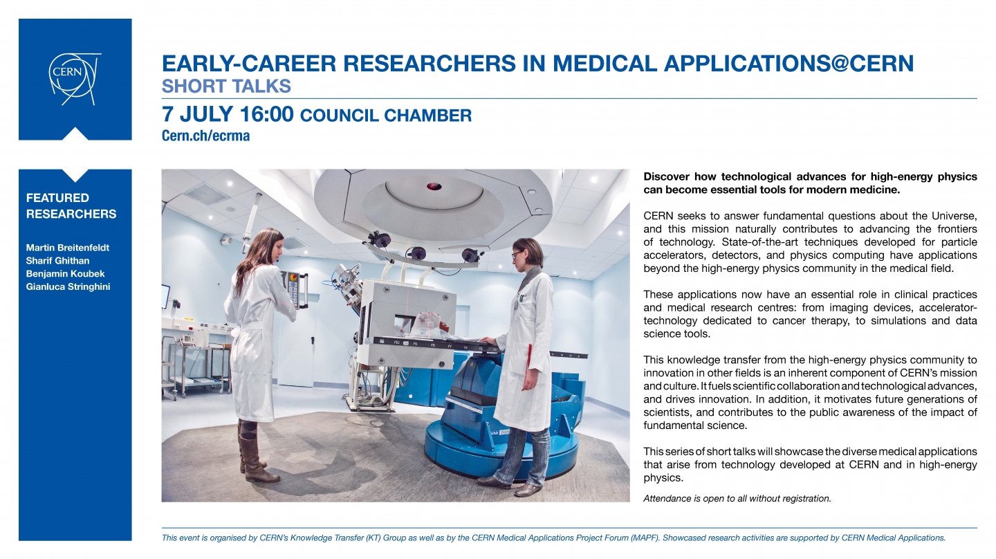 Early-career researchers in medical applications at CERN 