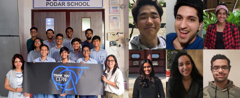 CERN Beamline for Schools 2018 winners (Right) Team from the International School of Manila, Philippines. (Left) Some of the winners from R.N. Podar School in Mumbai, India.