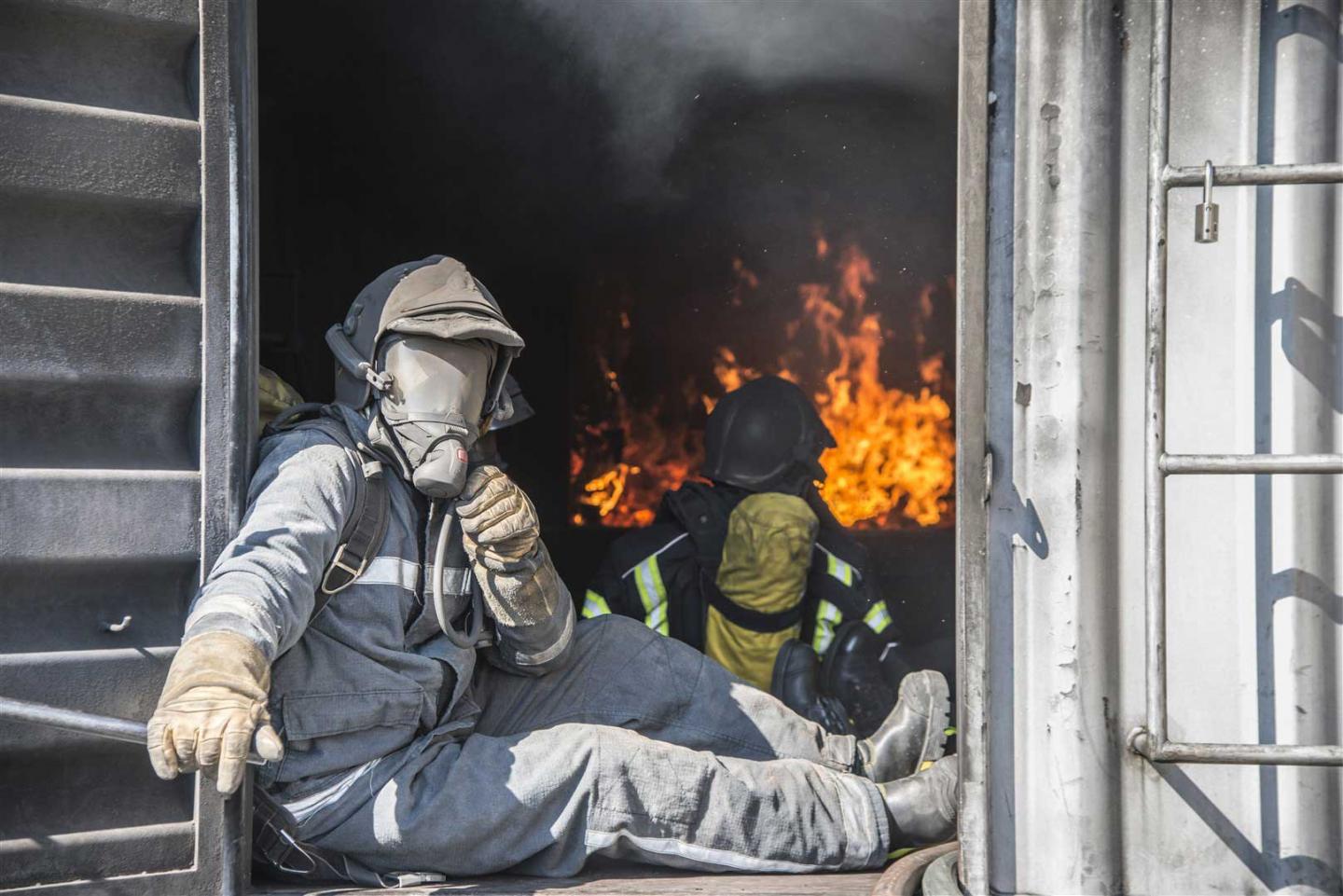 CERN firefighters train in the hot seat
