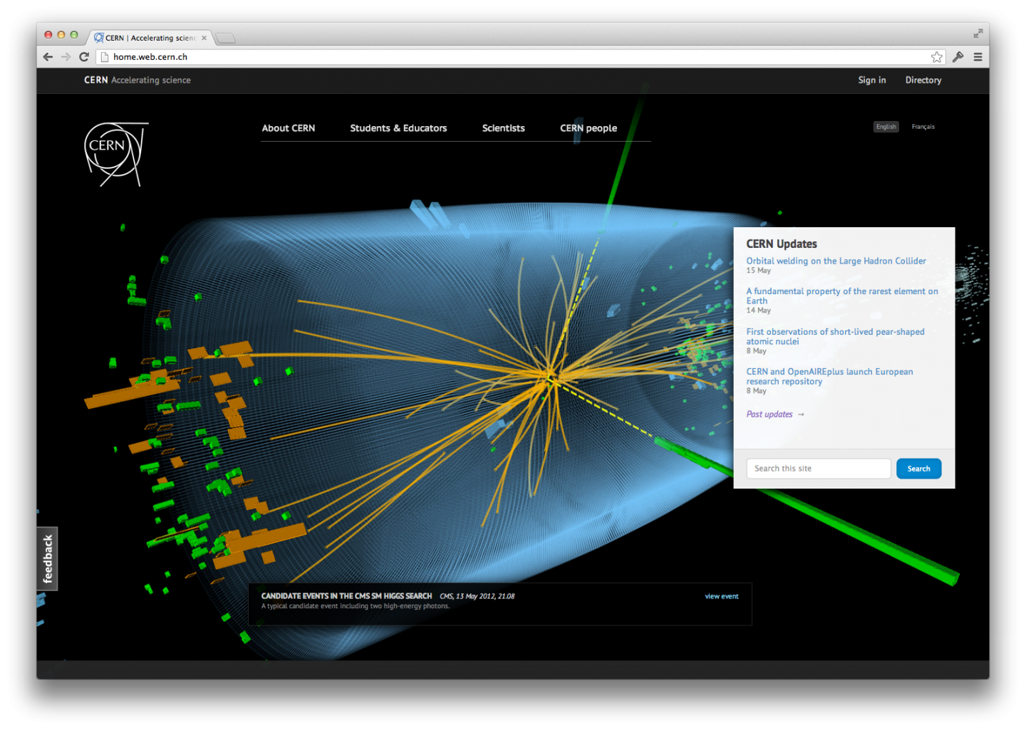 Get your experiment on the CERN homepage