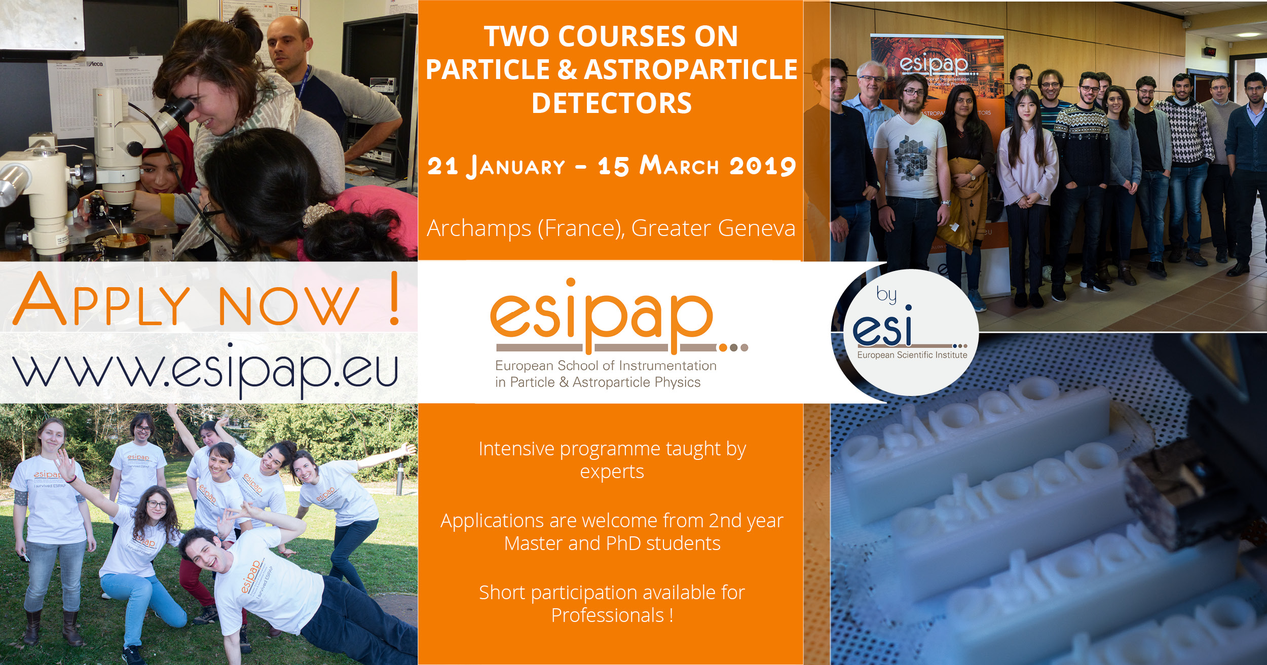 Apply now for the 2019 ESIPAP school