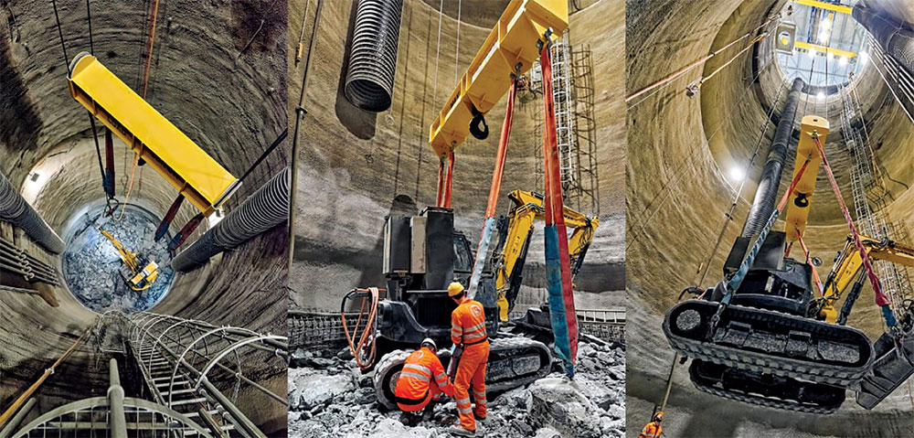 Photos of the excavation of the two new shafts for the HL-LHC at points 1 and 5 of the accelerator.