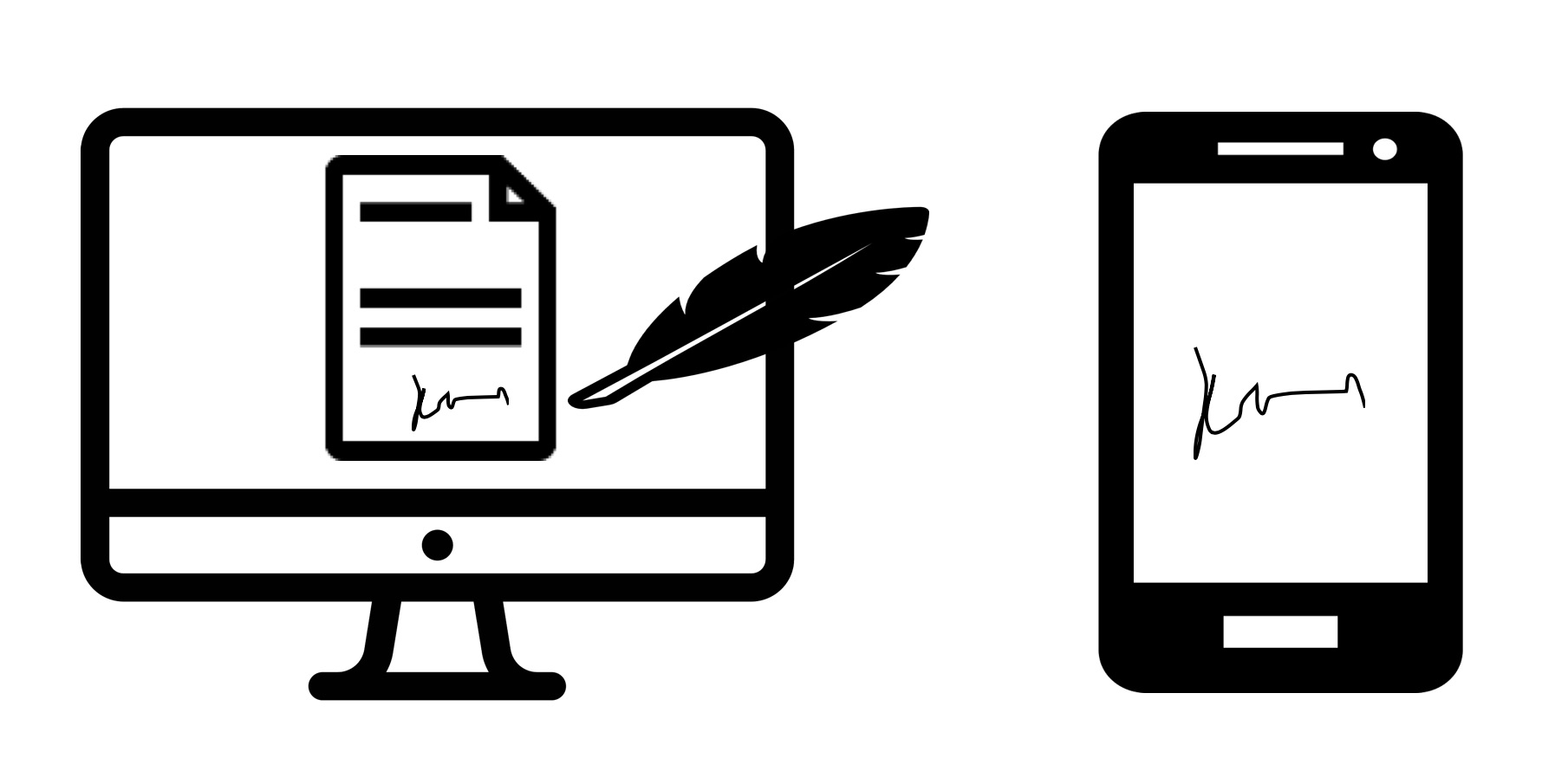 icons representing the electronic signature (screen + signature)