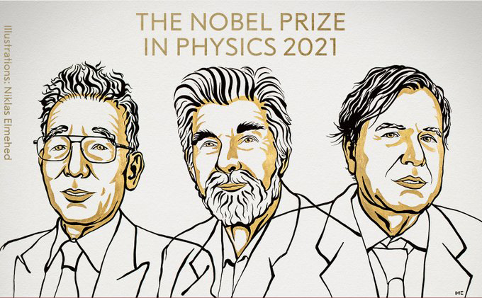 Illustrations of the three Nobel prize awardees