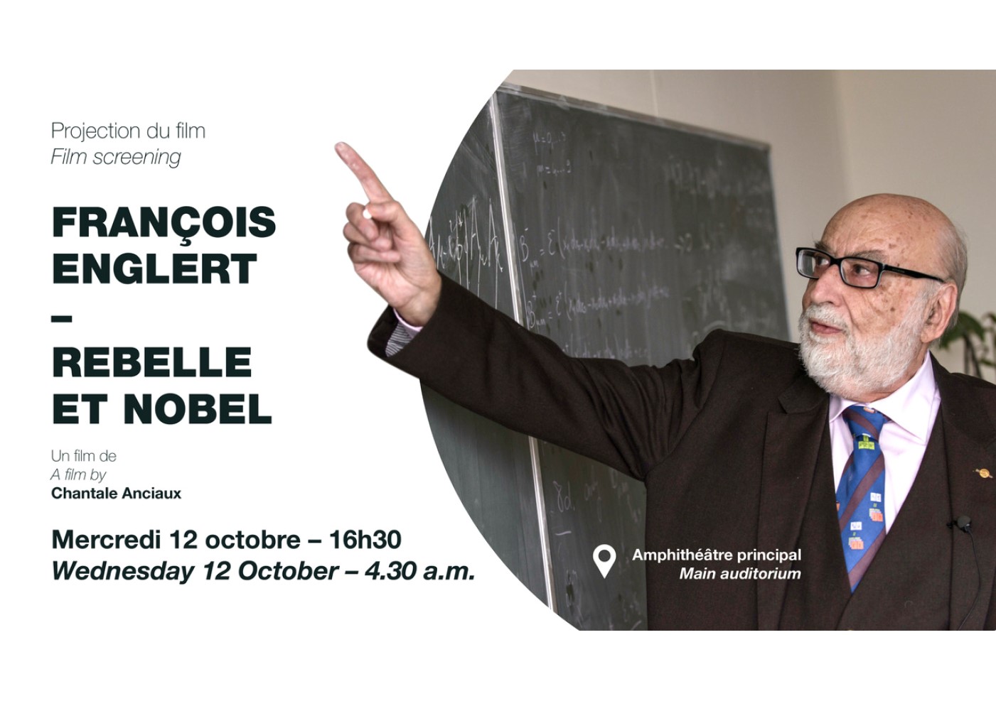 Poster for film "François Englert, Rebel and Nobel"
