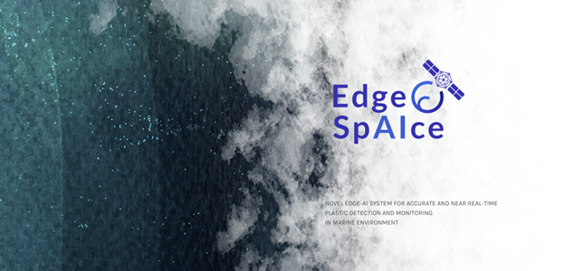 Edge SpAIce logo over an image of a sea viewed from above