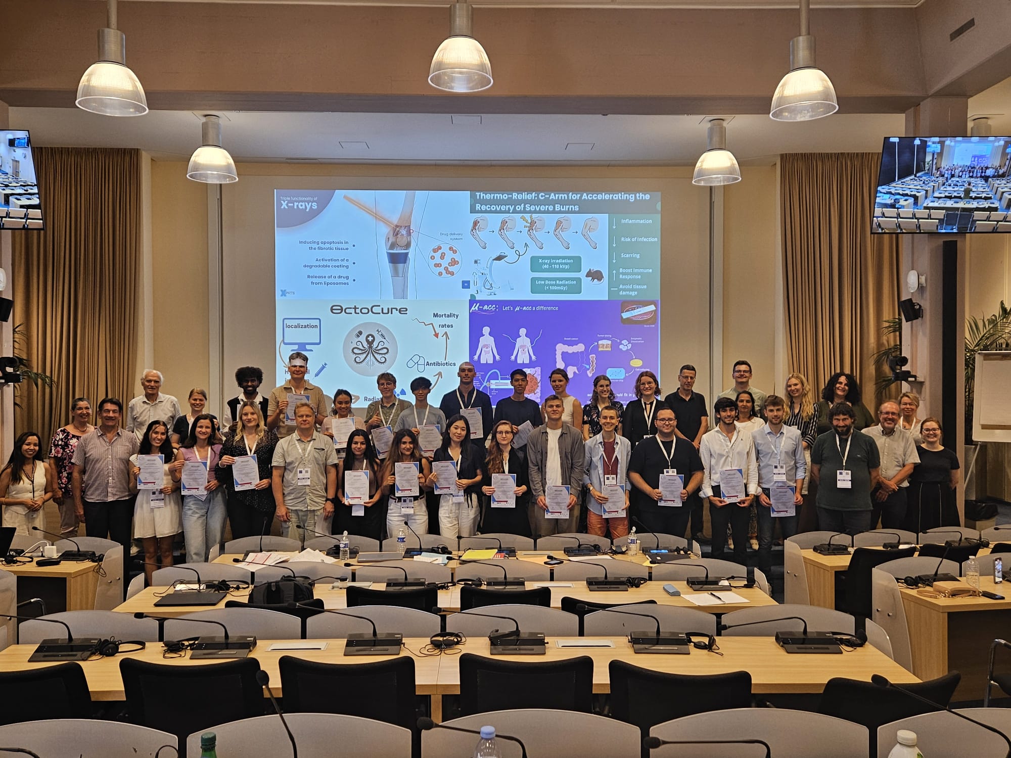 All the participants, trainers, organisers and judges from I.FAST's 2024 challenge based initiative at CERN.