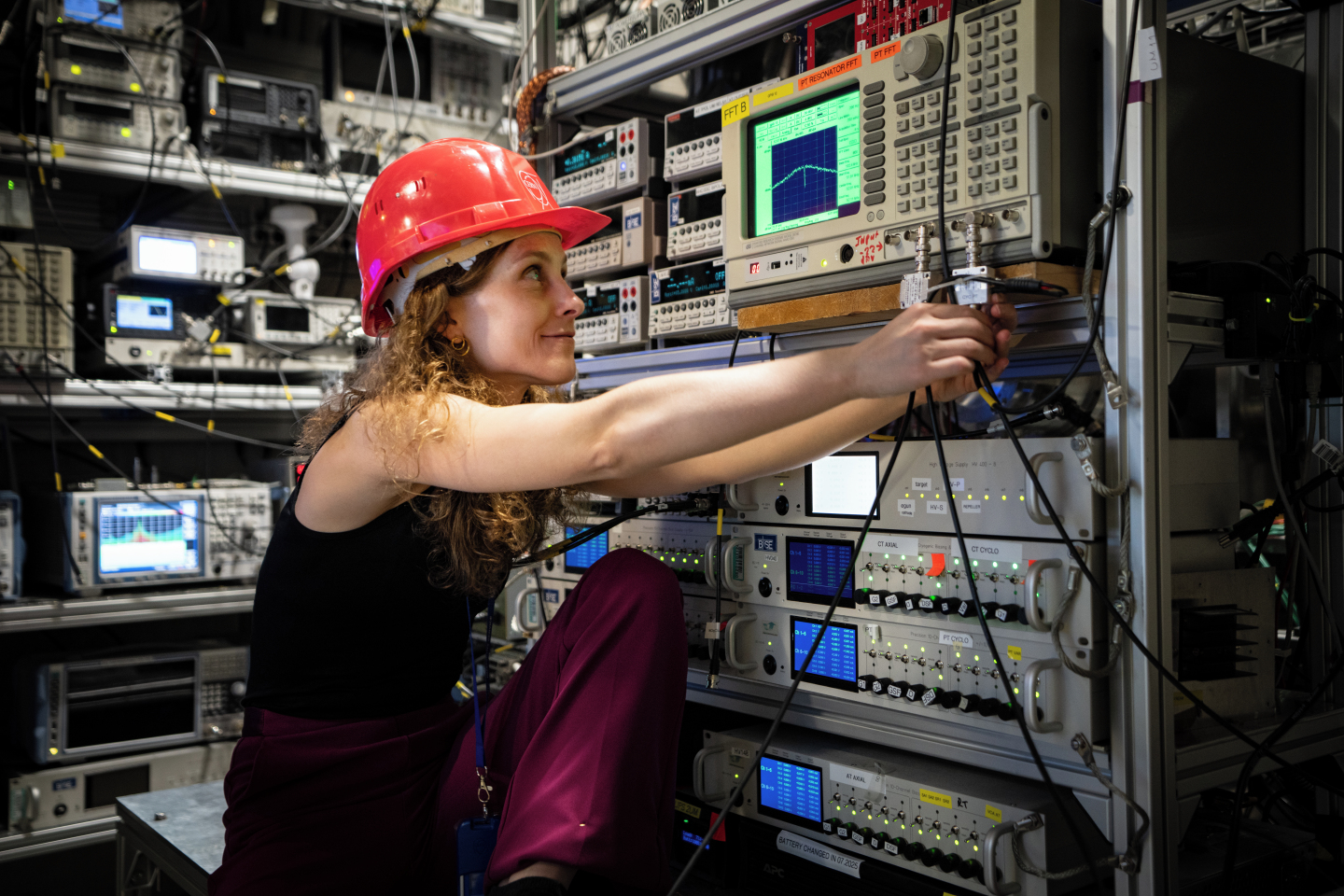 Physicist Barbara Latacz working in the BASE experiment (image: CERN)