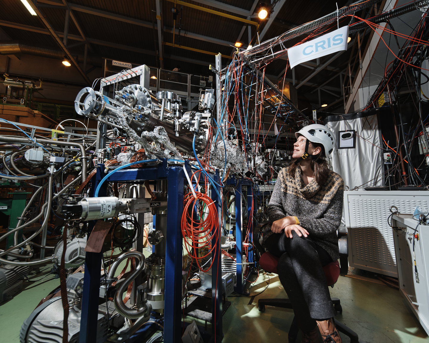 ISOLDE spokesperson Gerda Neyens at the facility’s collinear resonance ionisation spectroscopy (CRIS) set-up. (Image: CERN)