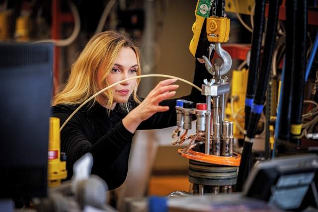 “A Magnetic Focus” by Erik Kuna. Picture of a physicist at work at CERN’s so-called superconducting laboratory (Building 163)