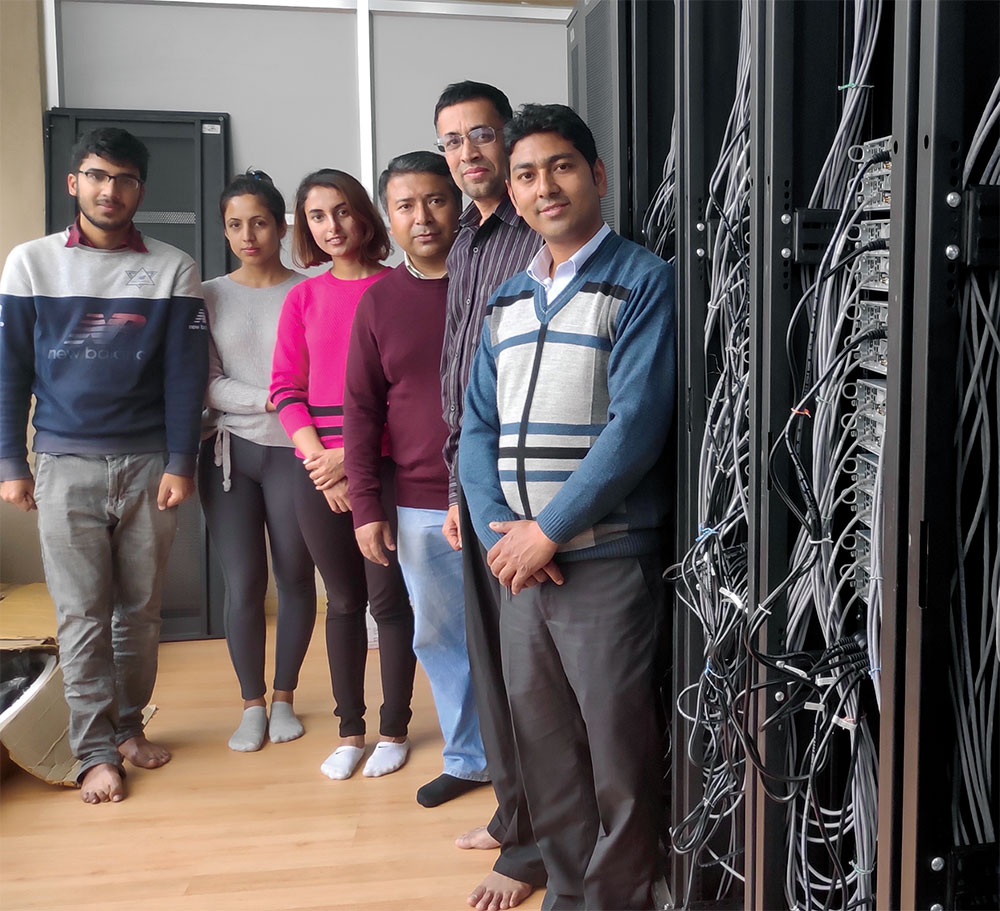 The HPC Nepal team in the new computing centre. 