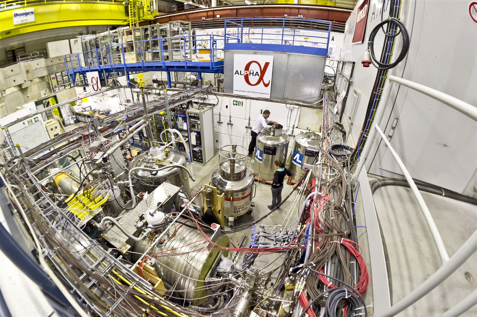 The ALPHA experiment in the Antiproton Decelerator hall at CERN.