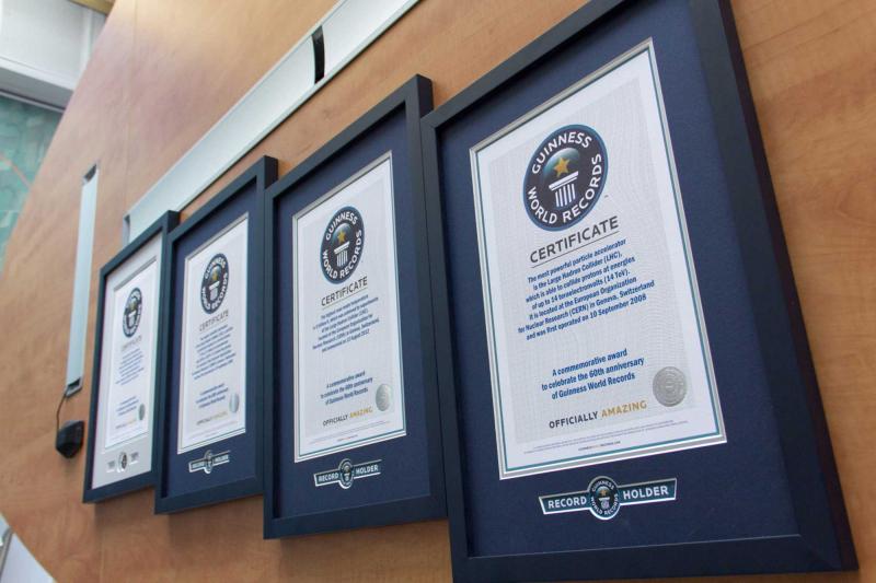 Guinness World Record certificates