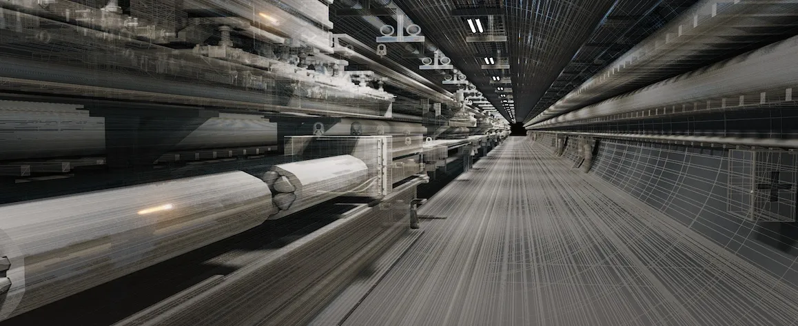 Artistic representation of the tunnel for the FCC-ee (electron-positron collider) (image: Polar Media)