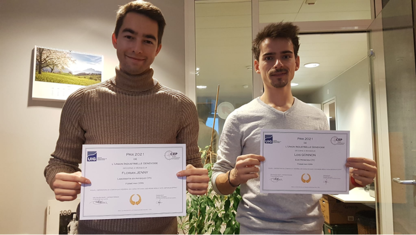 Five CERN apprentices received their diplomas in 2021