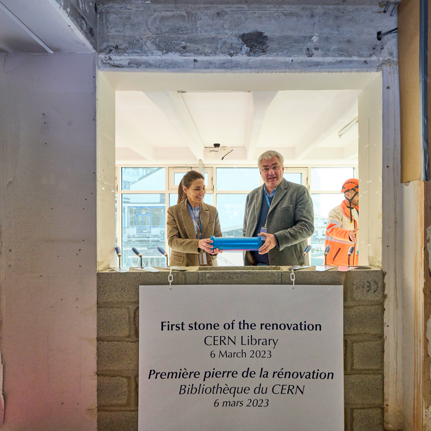 Cérémonie de pose de la première pierre de la nouvelle bibliothèque