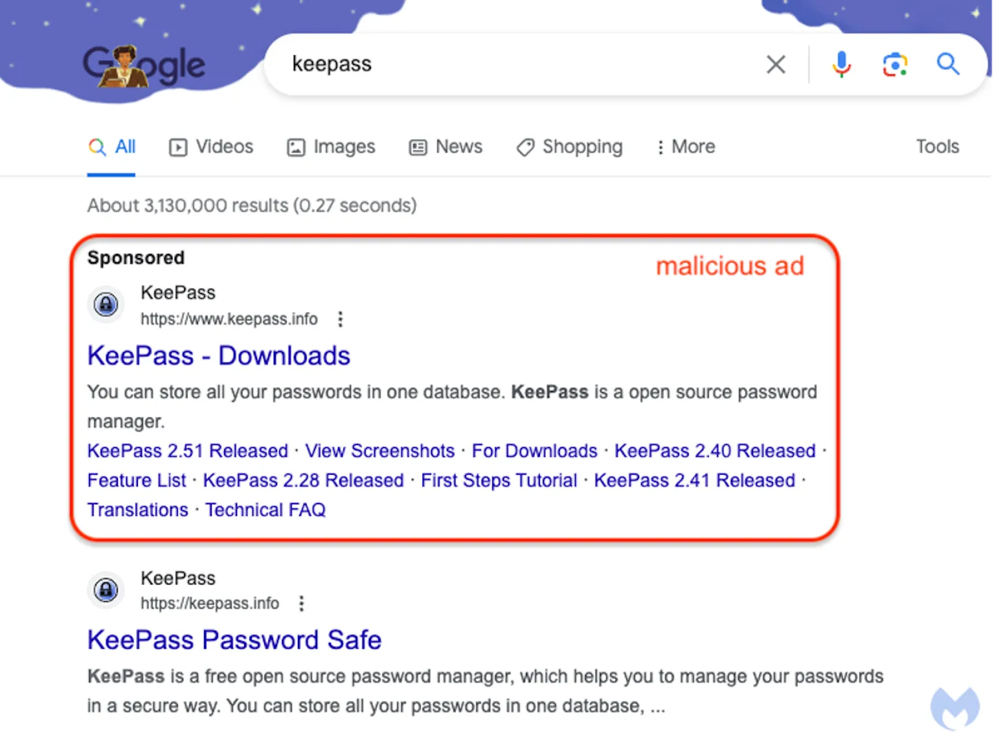 Screencapture of the Google browser