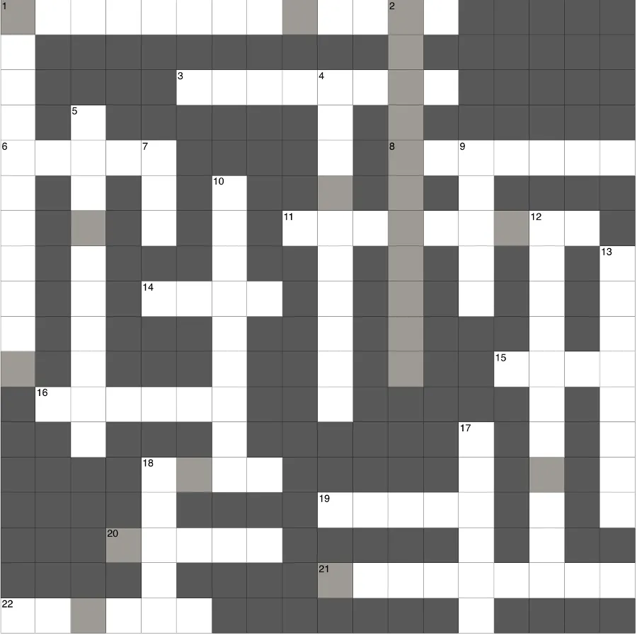 image of the empty crossword grid