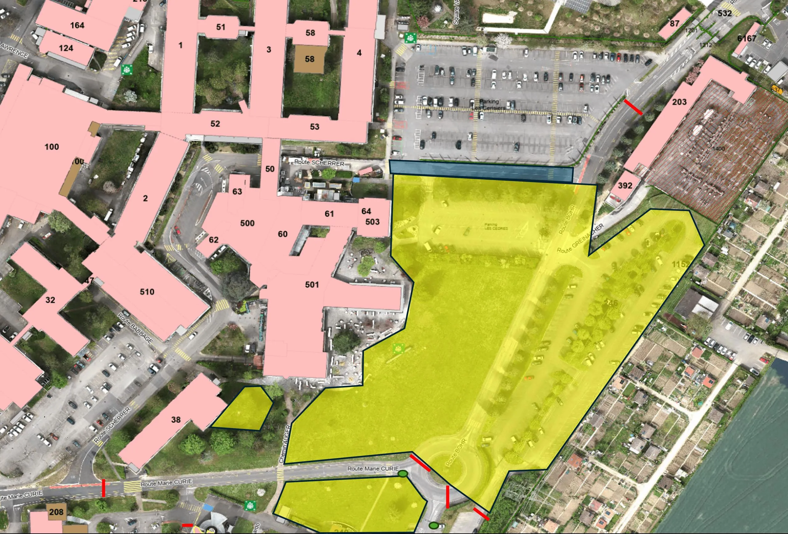 Map of part of Meyrin site