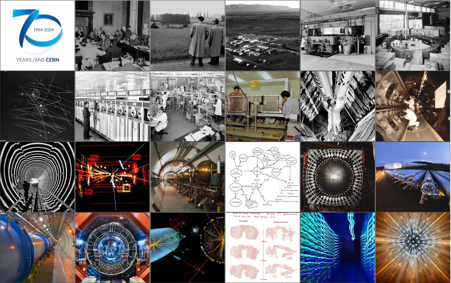 collage of images from the CERN70 feature series