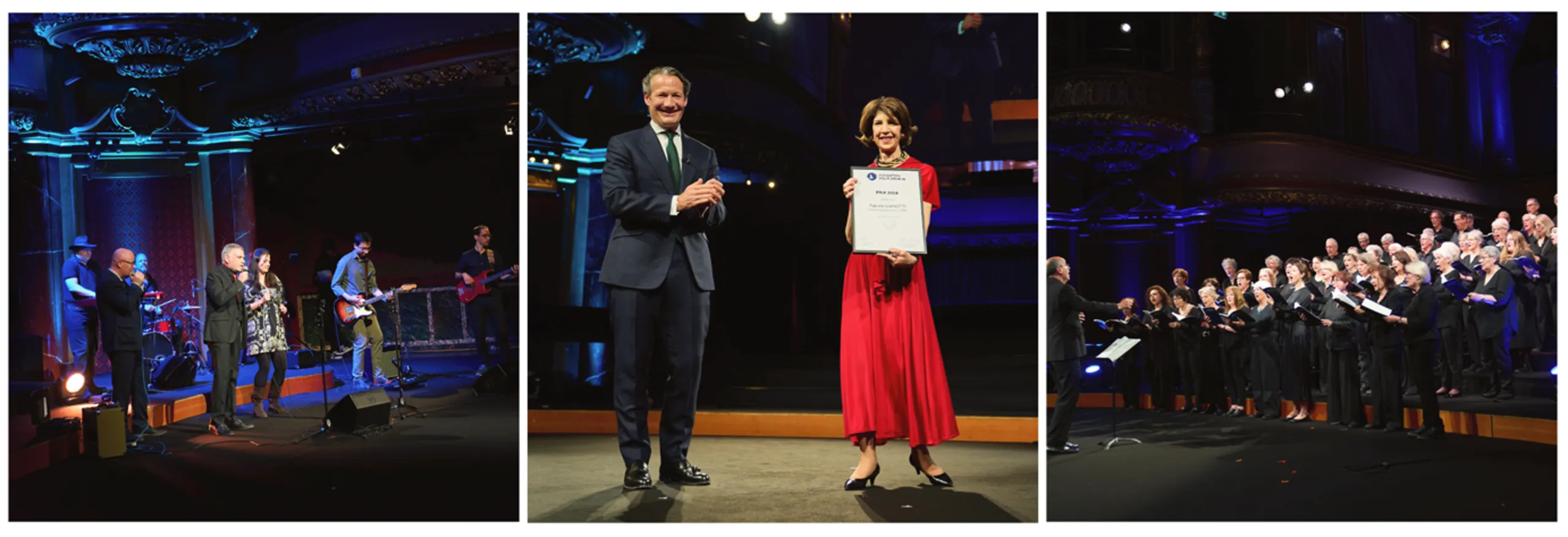 Les artistes du CERN sur scène au Victoria Hall à l’occasion de la remise du prix 2024 de la Fondation pour Genève à Fabiola Gianotti