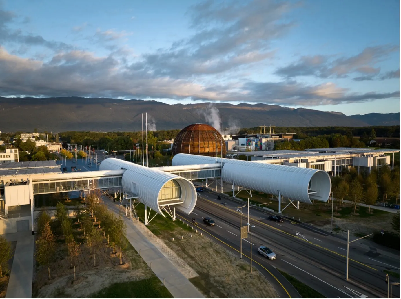 Drone view of CERN Science Gateway