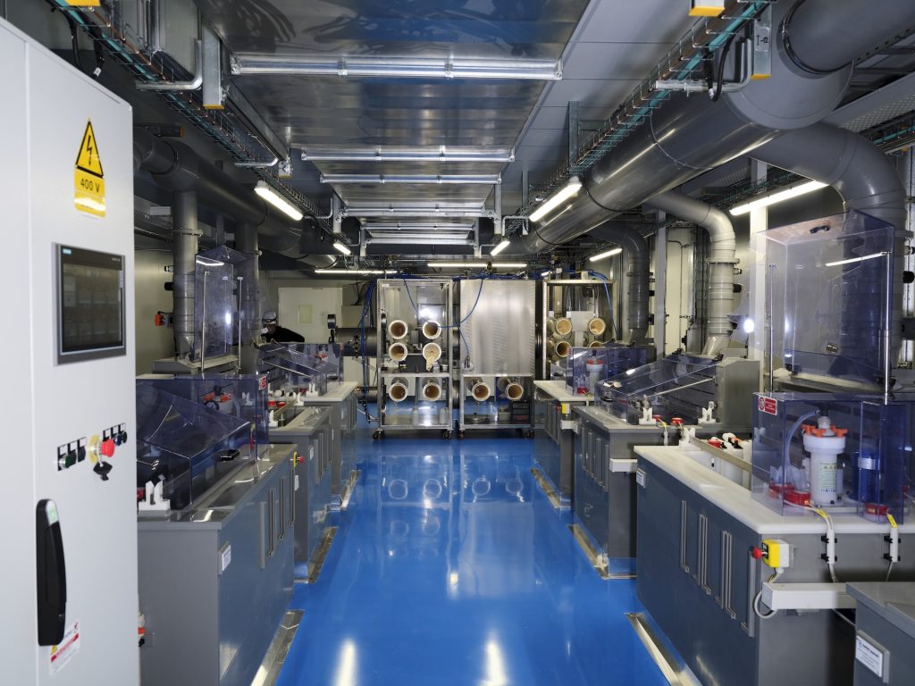 Wide shot of a room in the CERN Beryllium Facility.